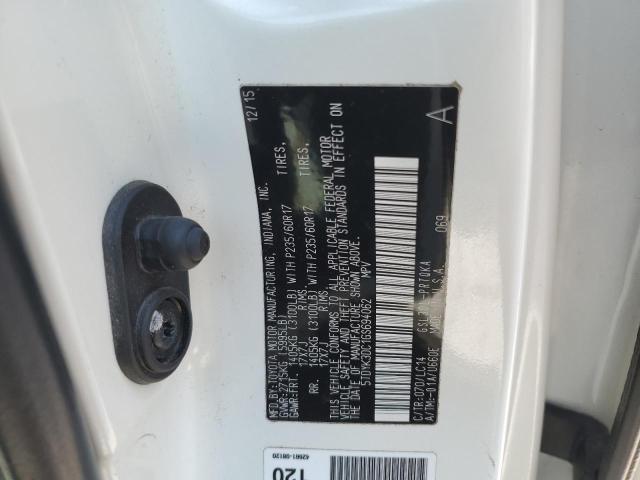 5TDYK3DC1GS694062 - 2016 TOYOTA SIENNA XLE Սպիտակ լուսանկար 14