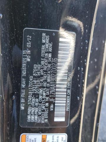 JF1ZNAA13D2700276 - 2013 TOYOTA SCION FR-S შავი ფოტო 12