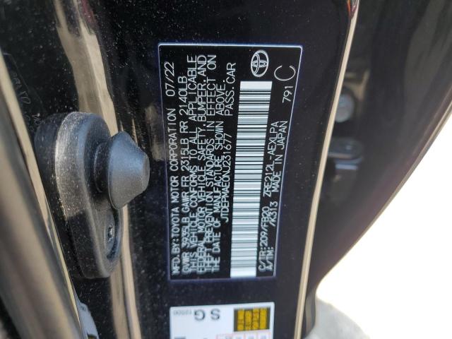 JTDEPMAE0NJ231677 - 2022 TOYOTA COROLLA LE BLACK photo 13