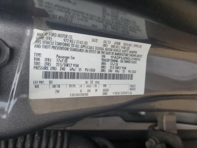 1FADP3J29DL318952 - 2013 FORD FOCUS TITANIUM GRAY photo 12