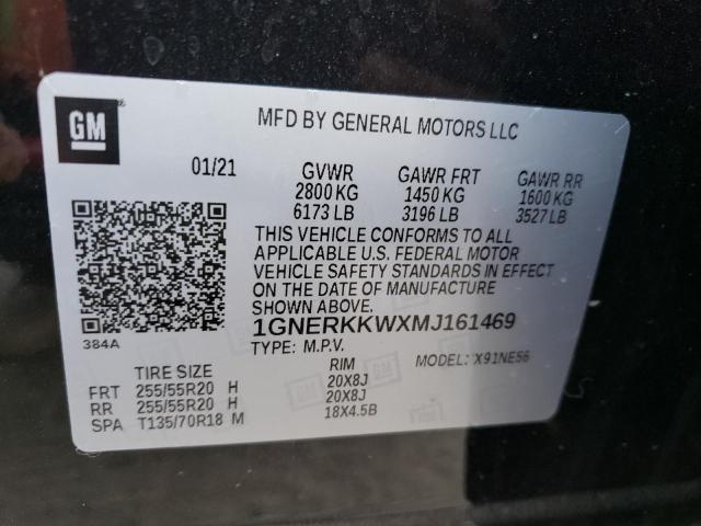 1GNERKKWXMJ161469 - 2021 CHEVROLET TRAVERSE PREMIER BLACK photo 13