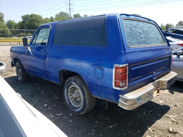 3B4GD12W2HM733943 - 1987 DODGE RAMCHARGER AD-100 BLUE photo 2