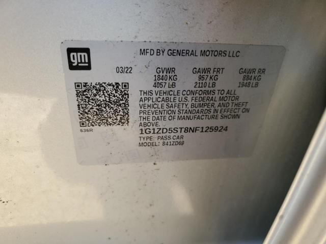 1G1ZD5ST8NF125924 - 2022 CHEVROLET MALIBU LT SILVER photo 23