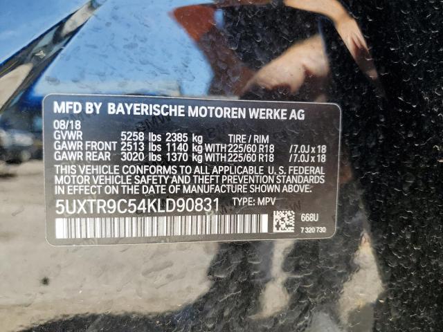 5UXTR9C54KLD90831 - 2019 BMW X3 XDRIVE30I BLACK photo 13