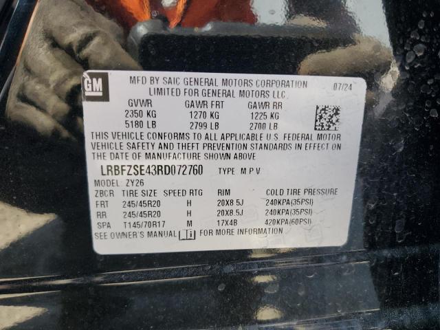 LRBFZSE43RD072760 - 2024 BUICK ENVISION AVENIR أسود صورة 13