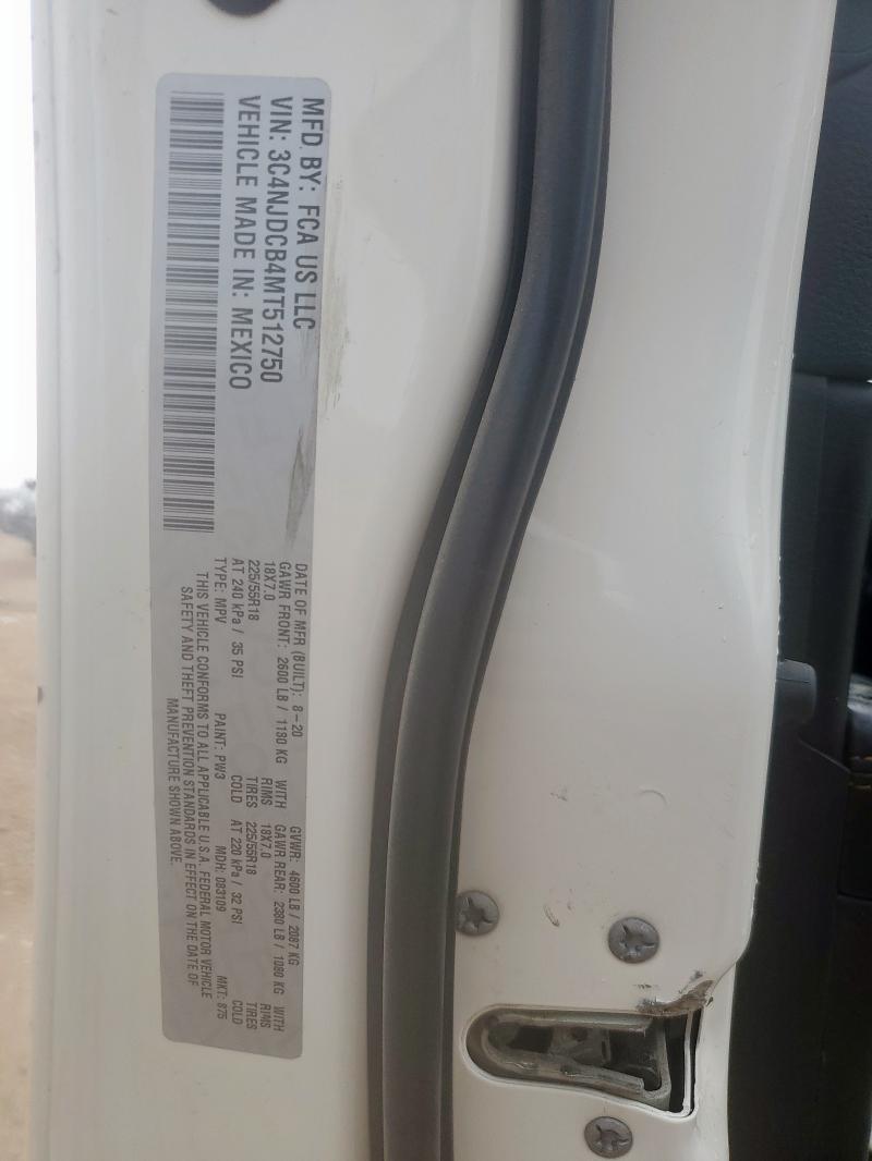 3C4NJDCB4MT512750 - 2021 JEEP COMPASS LIMITED WHITE photo 13