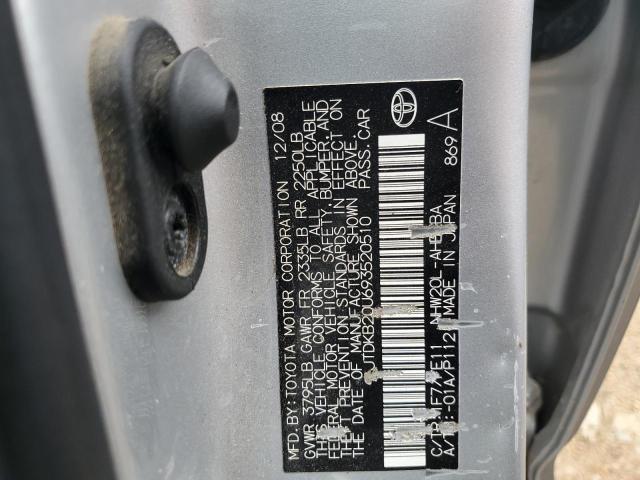 JTDKB20U693520510 - 2009 TOYOTA PRIUS SILVER photo 12