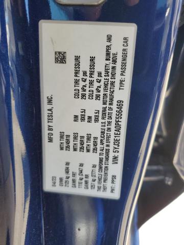 5YJ3E1EA0PF556469 - 2023 TESLA MODEL 3 BLUE photo 12
