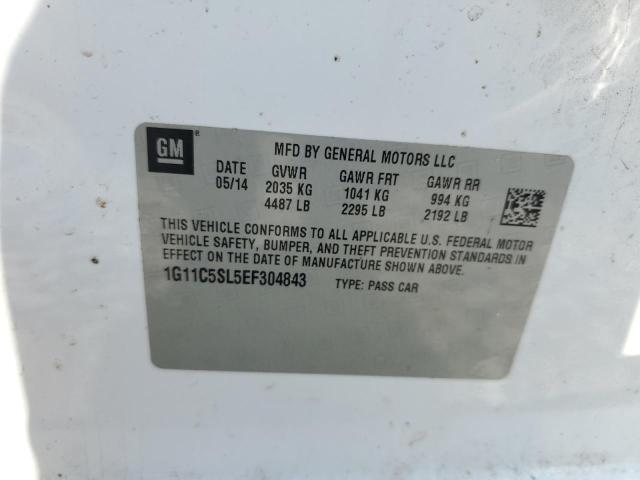 1G11C5SL5EF304843 - 2014 CHEVROLET MALIBU 1LT 白色 照片 12