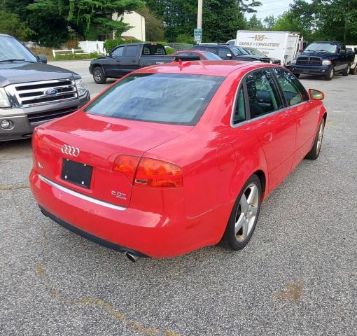 WAUDF68E85A520383 - 2005 AUDI A4 2.0T QUATTRO RED photo 4