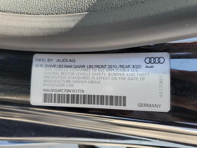 WAUW2AFC7GN101719 - 2016 AUDI S7 PRESTIGE BLACK photo 12