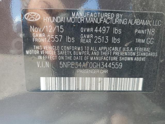 5NPE34AF0GH344559 - 2016 HYUNDAI SONATA SPORT Qəhvəyi foto 12