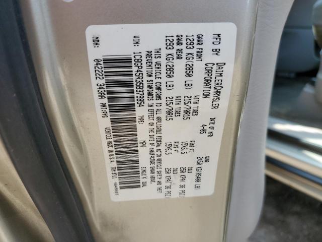 1C8GP45R35B379854 - 2005 CHRYSLER TOWN & COU ოქროსფერი ფოტო 13