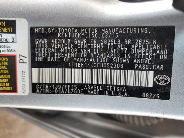 4T1BF1FK3FU052306 - 2015 TOYOTA CAMRY LE SILVER photo 12