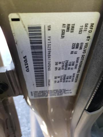 YV1SZ59H841149240 - 2004 VOLVO XC70 GOLD photo 12