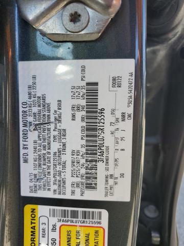 3FA6P0LU7GR125596 - 2016 FORD FUSION SE HYBRID CHARCOAL photo 12