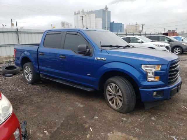 1FTEW1EP3HKE09089 - 2017 FORD F150 SUPERCREW BLUE photo 4