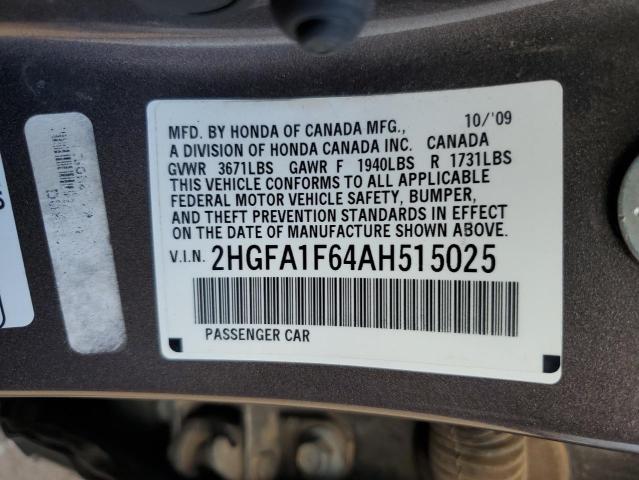 2HGFA1F64AH515025 - 2010 HONDA CIVIC LX-S Boz foto 12