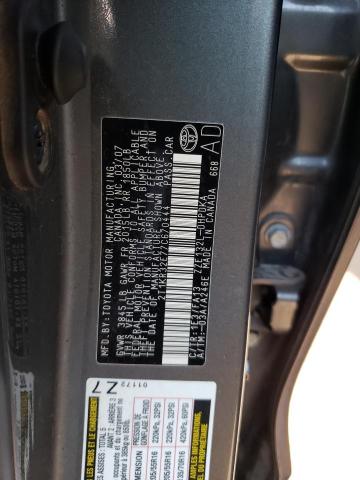 2T1KR32E77C670444 - 2007 TOYOTA COROLLA MA XR GRAY photo 12