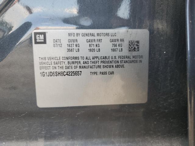 1G1JD6SH8C4225657 - 2012 CHEVROLET SONIC LT 灰色 照片 12