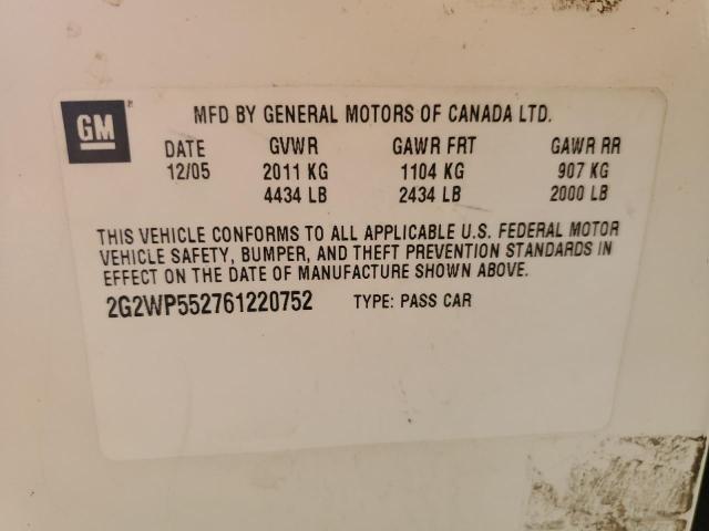 2G2WP552761220752 - 2006 PONTIAC GRAND PRIX 白色 照片 13