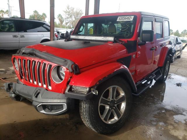 1C4HJXEGXJW133796 - 2018 JEEP WRANGLER U SAHARA RED photo 2