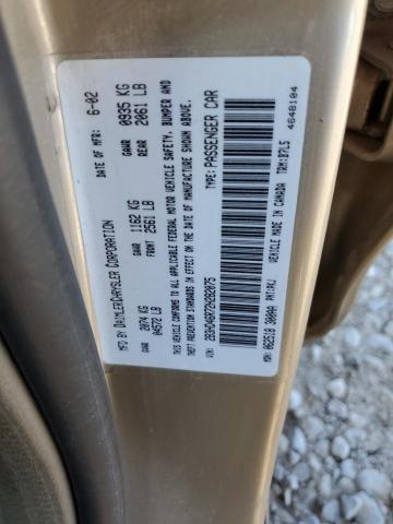 2B3HD46R72H282075 - 2002 DODGE INTREPID SE GOLD photo 12