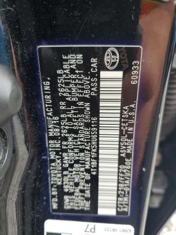 4T1BF1FK5HU659116 - 2017 TOYOTA CAMRY LE BLACK photo 12