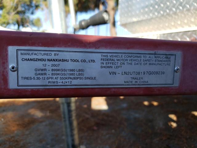 LN2UT08197G009239 - 2007 UTILITY TRAILER BLUE photo 10