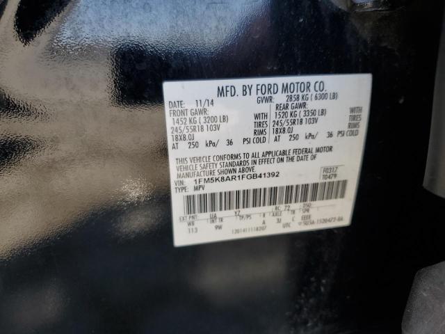 1FM5K8AR1FGB41392 - 2015 FORD EXPLORER POLICE INTERCEPTOR BLACK photo 13