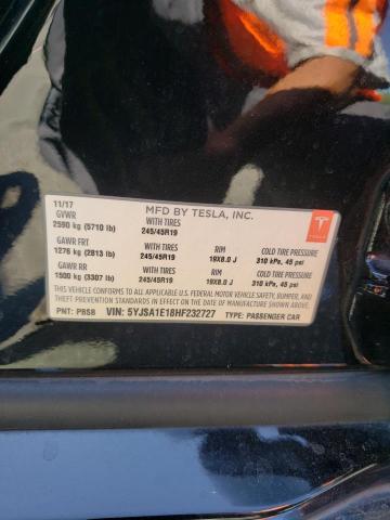 5YJSA1E18HF232727 - 2017 TESLA MODEL S Schwarz Foto 12