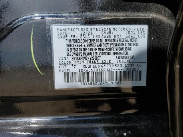 3N1AB8DV2NY220887 - 2022 NISSAN SENTRA SR BLACK photo 13