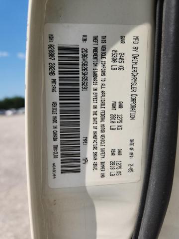 2D8GV58265H656291 - 2005 DODGE MAGNUM R/T WHITE photo 12