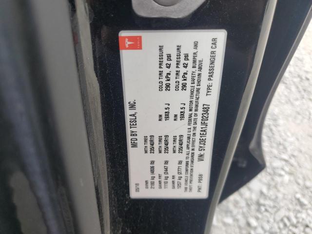 5YJ3E1EA1JF023487 - 2018 TESLA MODEL 3 BLACK photo 12