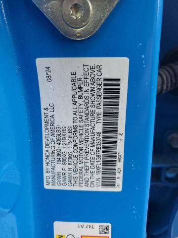 19XFL1G87RE030748 - 2024 HONDA CIVIC SPORT TOURING 蓝色 照片 13