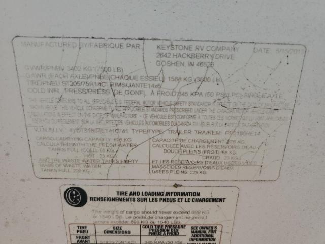 4YDT31824ET410741 - 2014 KEYSTONE PASSPORT 白色 照片 10