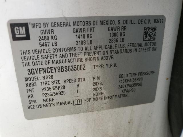 3GYFNCEY8BS635002 - 2011 CADILLAC SRX PREMIUM COLLECTION Белый фото 13