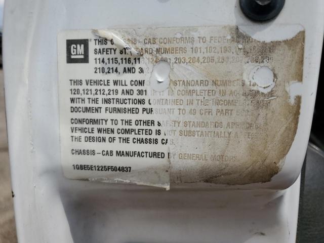 1GBE5E1225F504837 - 2005 CHEVROLET C5500 C5E042 WHITE photo 12