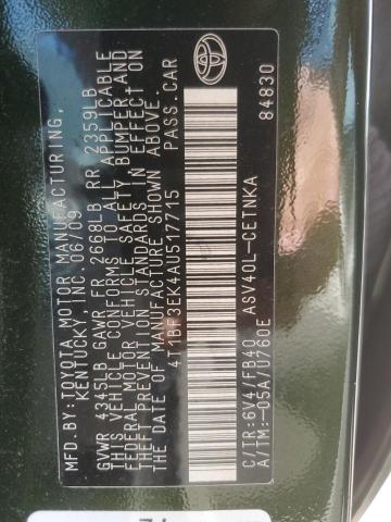 4T1BF3EK4AU517715 - 2010 TOYOTA CAMRY BASE მწვანე ფოტო 12