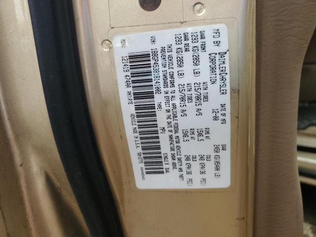 1B8GP45381B141002 - 2001 DODGE CARAVAN SPORT GOLD photo 13