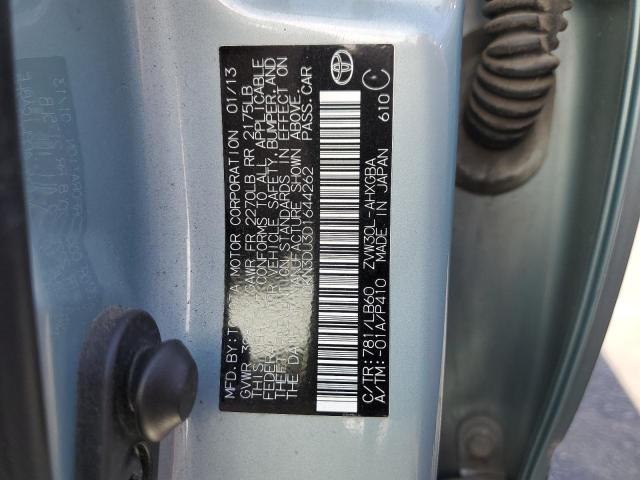 JTDKN3DU3D1644262 - 2013 TOYOTA PRIUS GREEN photo 12