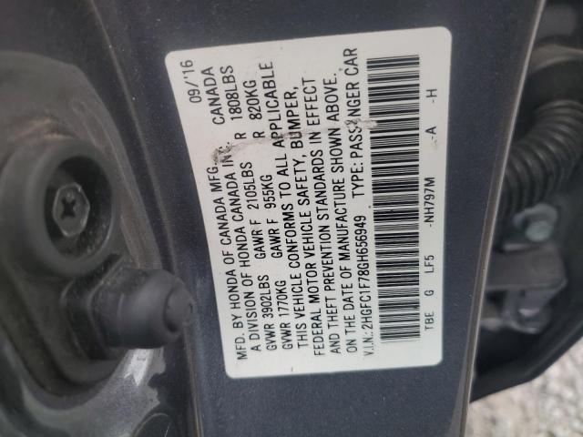 2HGFC1F78GH656949 - 2016 HONDA CIVIC EXL Boz foto 12