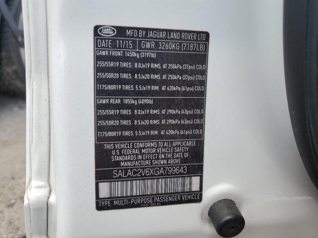 SALAC2V6XGA799643 - 2016 LAND ROVER LR4 თეთრი ფოტო 13