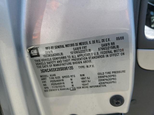 3GNCA63X28S696135 - 2008 CHEVROLET HHR SS SILVER photo 12