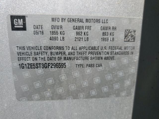 1G1ZE5ST3GF296595 - 2016 CHEVROLET MALIBU LT SILVER photo 12