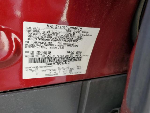 1LNHL9FT2DG614458 - 2013 LINCOLN MKS RED photo 13