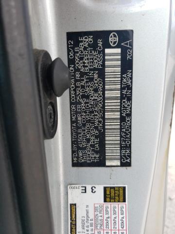 JTKJF5C79D3049607 - 2013 TOYOTA SCION TC Gümüş foto 12