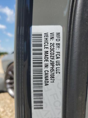 2C3CDZFJ9PH570871 - 2023 DODGE CHALLENGER R/T SCAT PACK GRAY photo 13