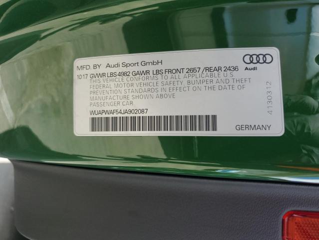 WUAPWAF54JA902087 - 2018 AUDI RS5 绿色 照片 12