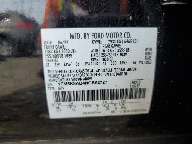 1FM5K8AB4NGB52727 - 2022 FORD EXPLORER POLICE INTERCEPTOR Schwarz Foto 14